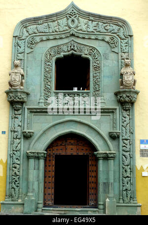 Casa de Colon (Columbus Museum) à Las Palmas de Gran Canaria, Îles Canaries, Espagne - maison canarienne typique 15e siècle Banque D'Images