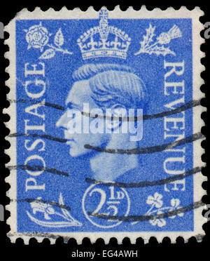 UK - circa 1950 : timbre imprimé au Royaume-Uni montre l'image de George VI (Albert Frederick Arthur George) était le roi des ROI Banque D'Images