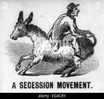 La guerre civile de l'Union illustre "enveloppes" : un mouvement de sécession - équitation jackass en arrière. Guerre civile USA - 1860 Banque D'Images