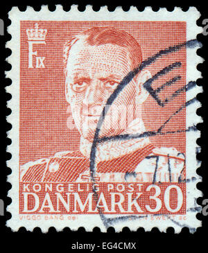 Danemark - VERS 1952 : timbre imprimé au Danemark, spectacles portrait de Frederik IX., vers 1952 Banque D'Images