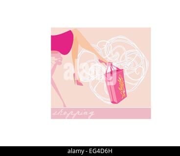 Shopping girl Illustration de Vecteur