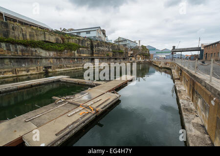 Abandonnée et désaffectée ship yard. Banque D'Images