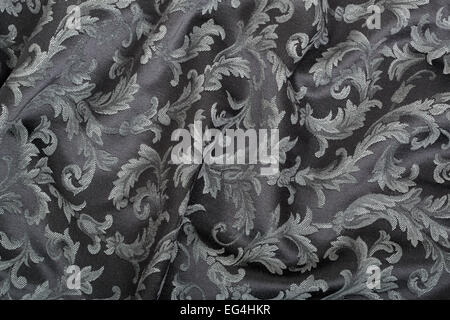 Damask, ondulé black pattern texture background Banque D'Images