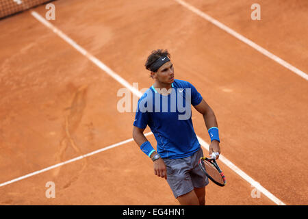 Italie, Rome : Rafael Nadal l'Espagne lors de l'ATP Tennis Masters de Rome contre la Serbie finale Novak Djokovic Banque D'Images