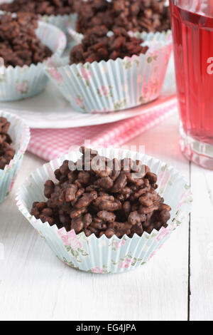 Gâteaux de riz croustillant au chocolat Banque D'Images