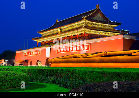 Beijing, Chine à la porte Tiananmen. Banque D'Images