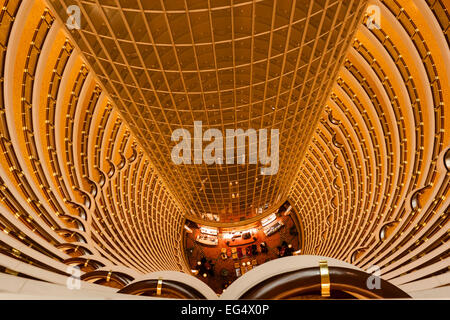 L'hôtel Grand Hyatt Shanghai : Bureau d'accueil de l'étage supérieur ; Shanghai Chine Banque D'Images