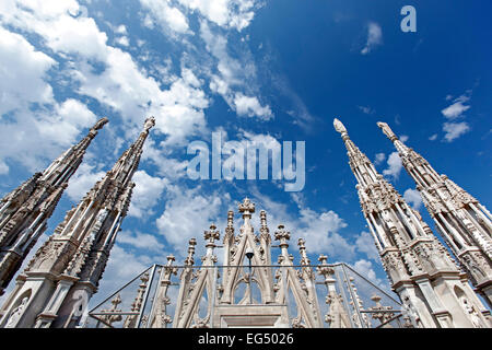 Spires, la cathédrale de Milan (Duomo di Milano, Milan, Italie) Banque D'Images