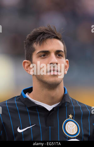 Pise, Italie. 16 Février, 2015. Andrea Palazzi (Inter) Football/soccer match de finale du tournoi de Viareggio : entre 2-1 Hellas Verona Arena Garibaldi au stade de Pise, Italie . Credit : Maurizio Borsari/AFLO/Alamy Live News Banque D'Images