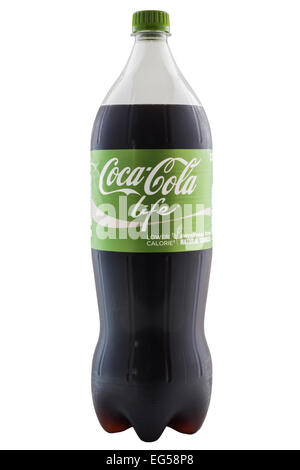 Une bouteille de Coca-Cola La vie sur un fond blanc Banque D'Images
