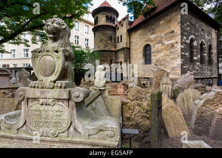 Vieux cimetière juif de Prague, Banque D'Images