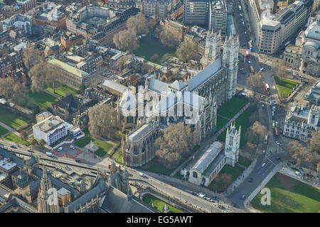 Une vue aérienne de l'abbaye de Westminster Banque D'Images