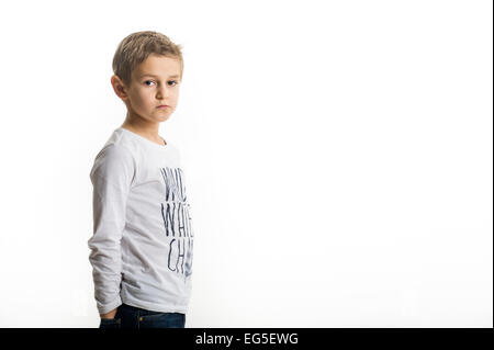 Studio portrait of boy en kipa juive Banque D'Images