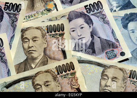 Notes d’yens au Japon Banque D'Images