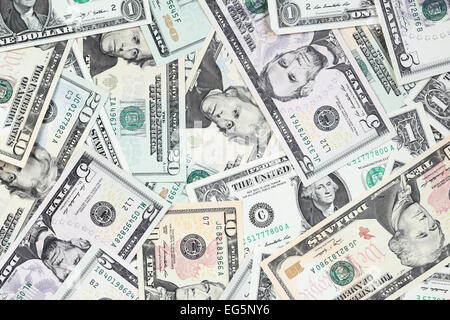 Tas de dollars close-up Banque D'Images