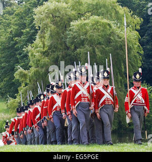 Les historiens de la vie de la 33e Régiment d'infanterie du Wellington Redcoats qui ont combattu dans les guerres napoléoniennes, 1812-1815 Banque D'Images