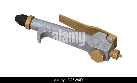 Rendu 3D d'un compresseur d'air isolé sur fond blanc Banque D'Images