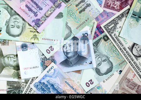 Contexte de l'argent - divers billets close-up Banque D'Images