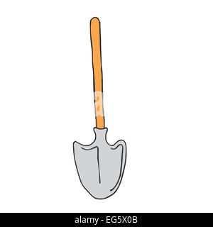 Pelle pelle cartoon art godet noir dessin vectoriel anciennes Banque D'Images