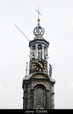 Au clocher Munttoren, Amsterdam, Pays-Bas, année de construction 1620 Banque D'Images