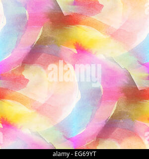 Motif coloré peinture abstraite texture eau de couleur jaune, rose Banque D'Images