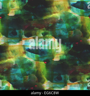 Fond bleu, vert transparent aquarelle Banque D'Images