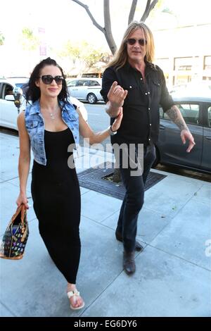 Sebastian Bach repéré avec sa nouvelle petite amie sur une promenade dans Los Angeles avec : Sebastian Bach Où : Los Angeles, California, United States Quand : 15 août 2014 Banque D'Images