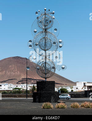 Les moulins à vent par César Manrique, Lanzarote, Espagne. Architecte : Cesar Manrique, 1992. Banque D'Images