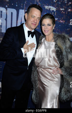 Tom Hanks et Rita Wilson participant à la célébration du 40e anniversaire de SNL du Rockefeller Plaza le 15 février 2015 à New York City/photo alliance Banque D'Images