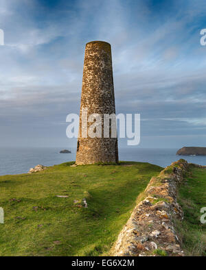 Le phare de la marque de point pas-à-pas à Cornwall Padstow Banque D'Images