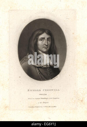 Richard Cromwell, Lord Protecteur, fils d'Oliver Cromwell, est mort en 1712. Banque D'Images