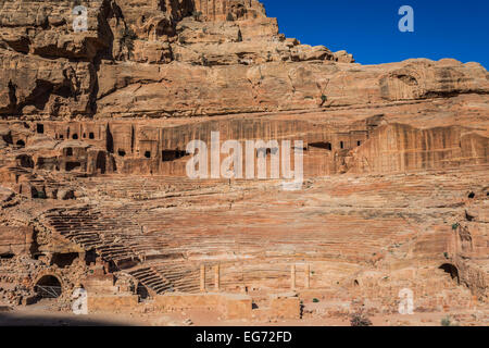 Théâtre romain arena de Petra Jordanie moyen orient nabatéen Banque D'Images