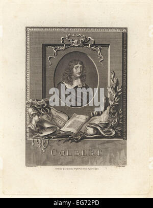 Jean Baptiste Colbert, homme d'État, ministre du roi Louis XIV. Banque D'Images