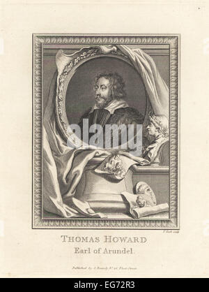 Thomas Howard, 21e comte d'Arundel, courtisan et collectionneur d'art anglais. Dans ovale, au-dessus des bustes classiques, morte et les gemmes. Banque D'Images