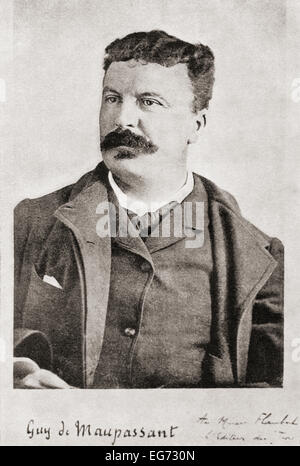 Henri René Albert Guy de Maupassant, 1850 -1893. L'écrivain français. Banque D'Images