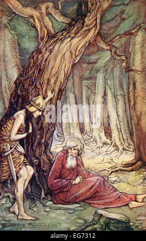 Après l'illustration de florence Anderson intitulé boadicea et le druide, du poème boadicea par William Cowper. Banque D'Images