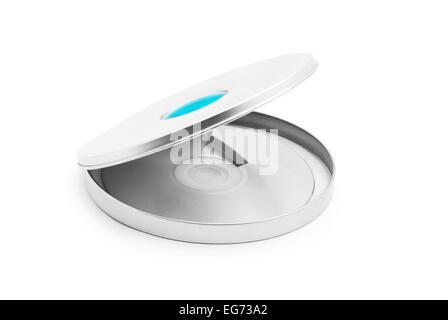 Porte-cd dvd en aluminium. Banque D'Images