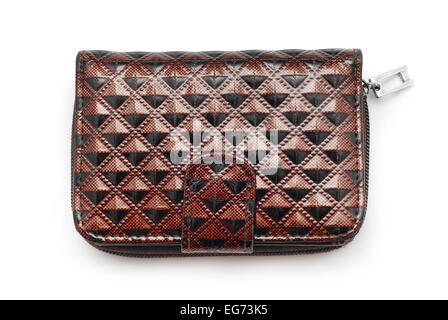 Portefeuille glamour sur fond blanc Banque D'Images