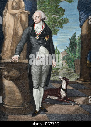 Karl August von Hardenberg (1750-1822). Homme d'État prussien et Premier Ministre de Prusse. Il était son représentant au Congrès de Vienne (1815). Gravure, 1885. De couleur. Banque D'Images