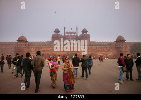 Fort Rouge (Gate Lahori) - Old Delhi, Inde Banque D'Images