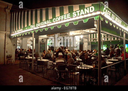 Extérieur de cafe du monde dans le quartier français, la Nouvelle Orléans, Louisiane, USA. Banque D'Images