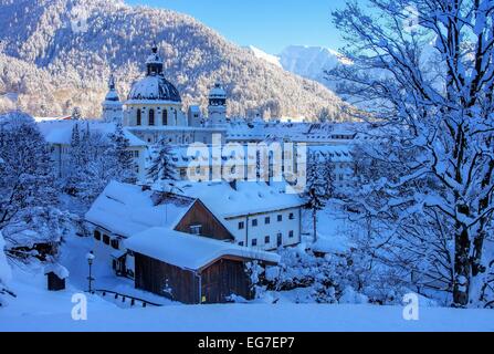 Kloster Ettal Ettal - Hiver en hiver 02 abbaye Banque D'Images