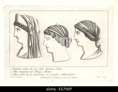 Les anciennes coiffures. Banque D'Images