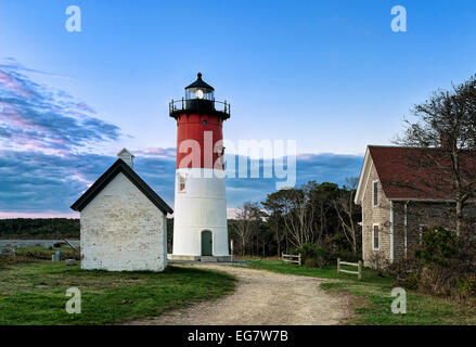 Nauset Light, Cape Cod National Seashore, Eastham, Cape Cod, Massachusetts, USA Banque D'Images