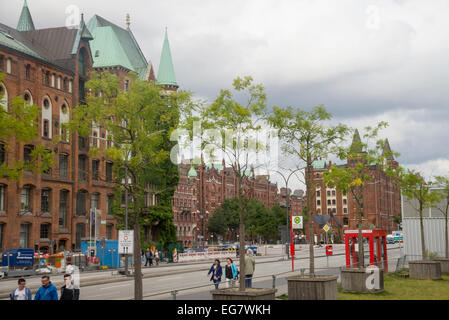 Rue Hambourg par mauvais temps, Allemagne, Europe. Banque D'Images