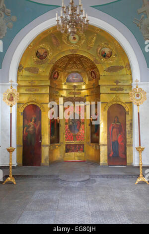 Intérieur de l'église, monastère, sauveur de bataille Borodino, Mojaïsk, dans la région de Moscou, Russie Banque D'Images