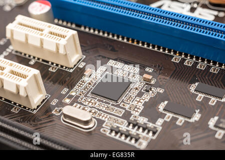 Micro ordinateur Circuit Chipset Close Up Banque D'Images
