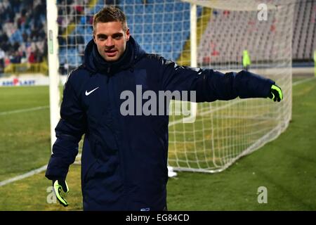 Stade Ghencea, Roumanie ROU. Feb 18, 2015. Adrian Popa du Steaua Bucarest après la Roumanie Cup League jeu Adeplast entre Steaua Bucarest ROU et Astra Giurgiu ROU au stade Ghencea, Roumanie ROU. Catalin Soare/Cal Sport Media/Alamy Live News Banque D'Images