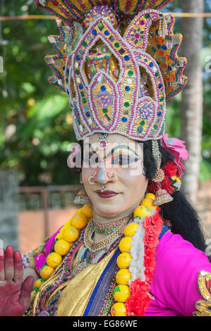 KERALA, INDE - Janvier 17 : temple Pooram festival le 17 janvier, 2013 dans le Kerala, Inde Banque D'Images