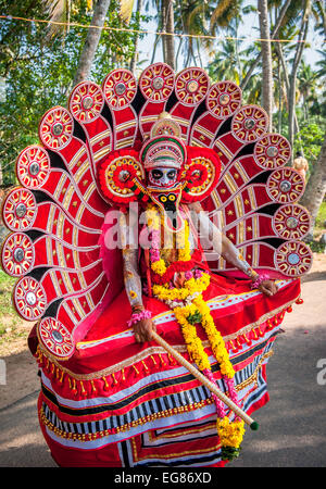 KERALA, INDE - Janvier 17 : temple Pooram festival le 17 janvier, 2013 dans le Kerala, Inde Banque D'Images